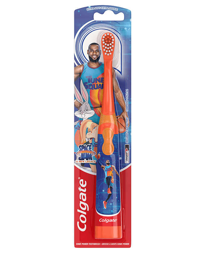 Packshot of Colgate<sup>®</sup> Kids Powered Toothbrush, Space Jam