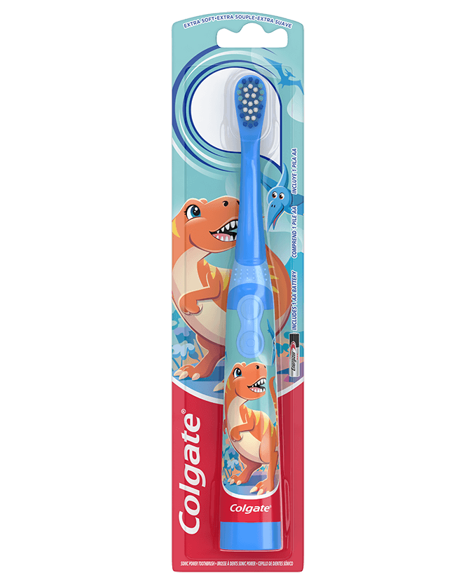 Packshot of Colgate<sup>®</sup> Kids Powered Toothbrush, Dinosaur