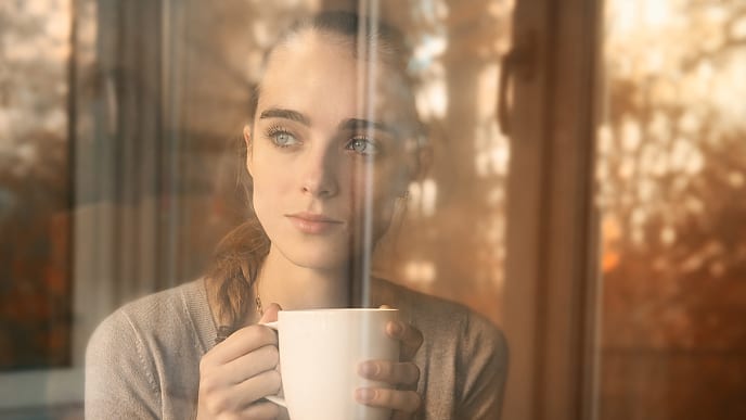 woman drinking tea