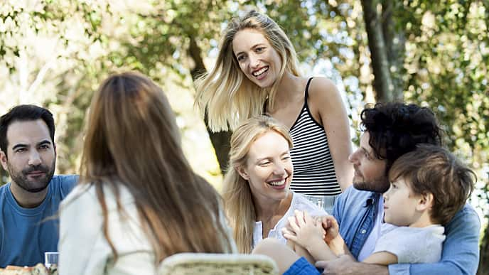 A group of people talking about the expiration of toothpaste