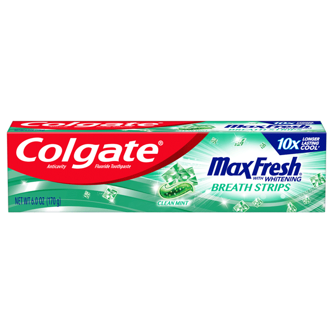 Packshot of Colgate<sup>®</sup> Max Fresh<sup>®</sup>With Mini Breath Strips Clean Mint