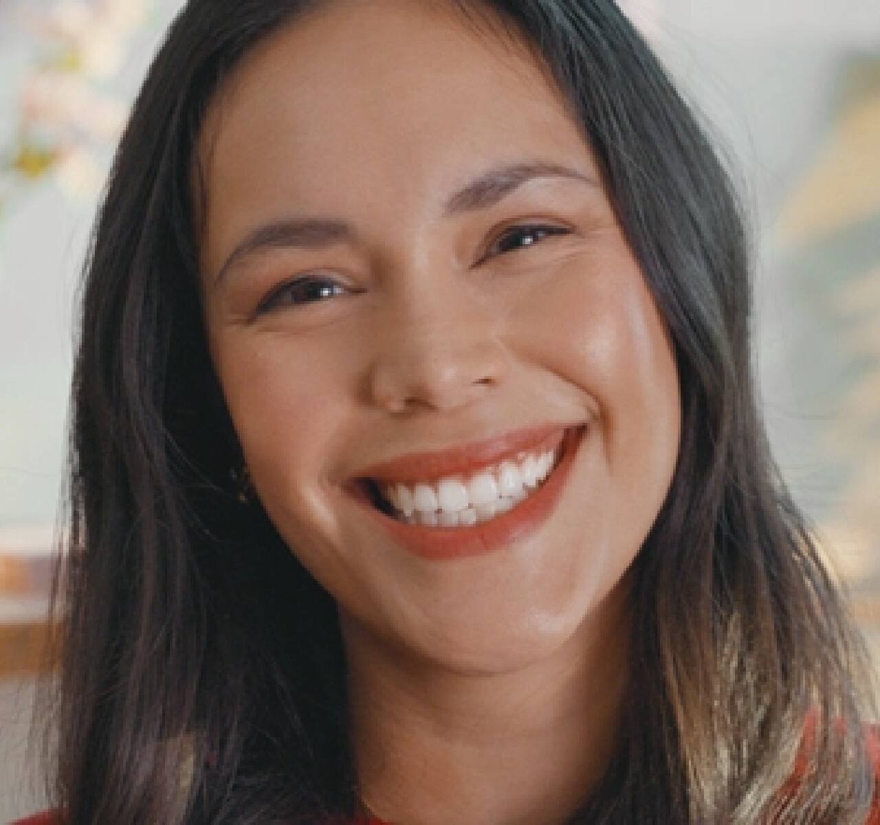 close up of woman smiling