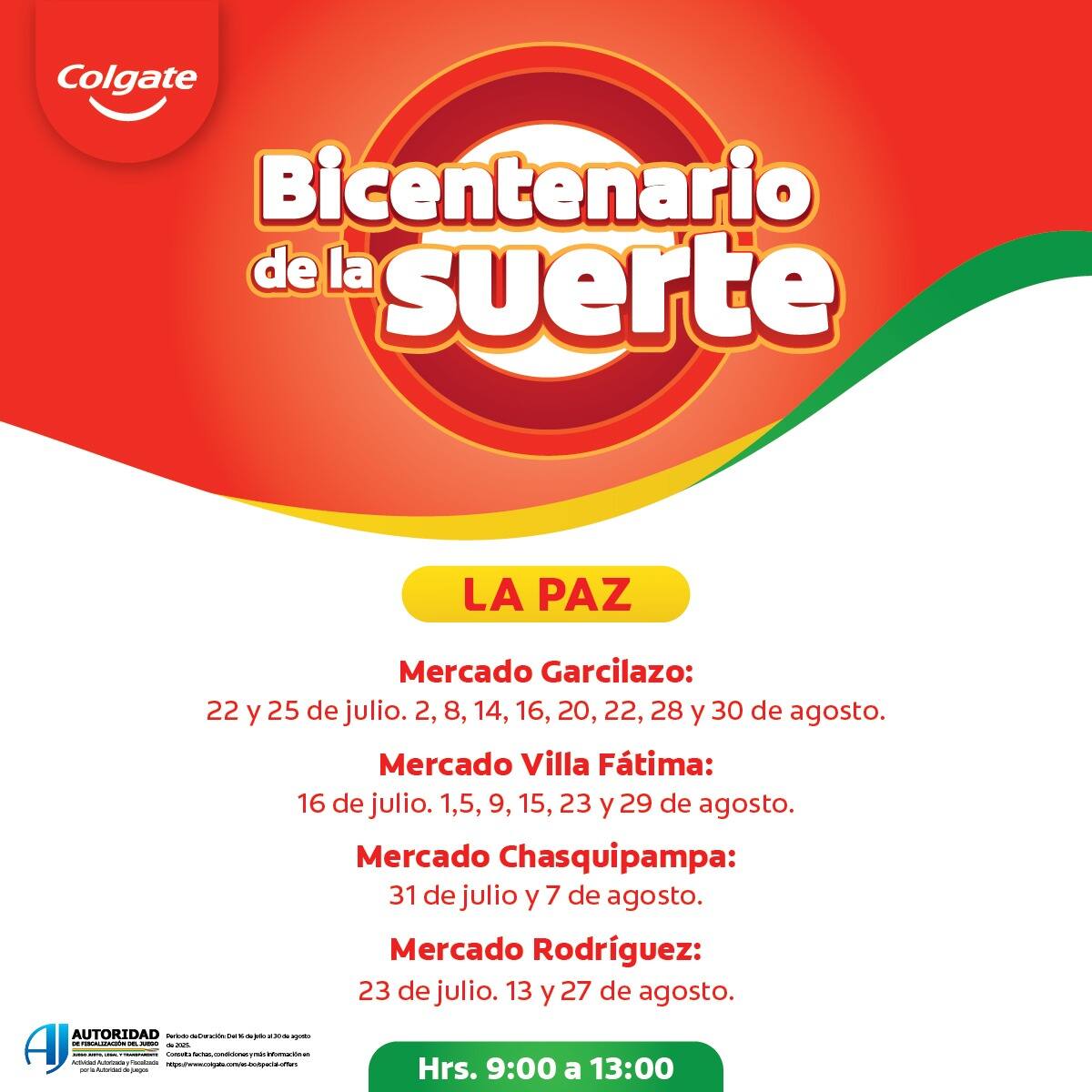 Imagen promocional Carnavaleando de Colgate mostrando la información en La Paz