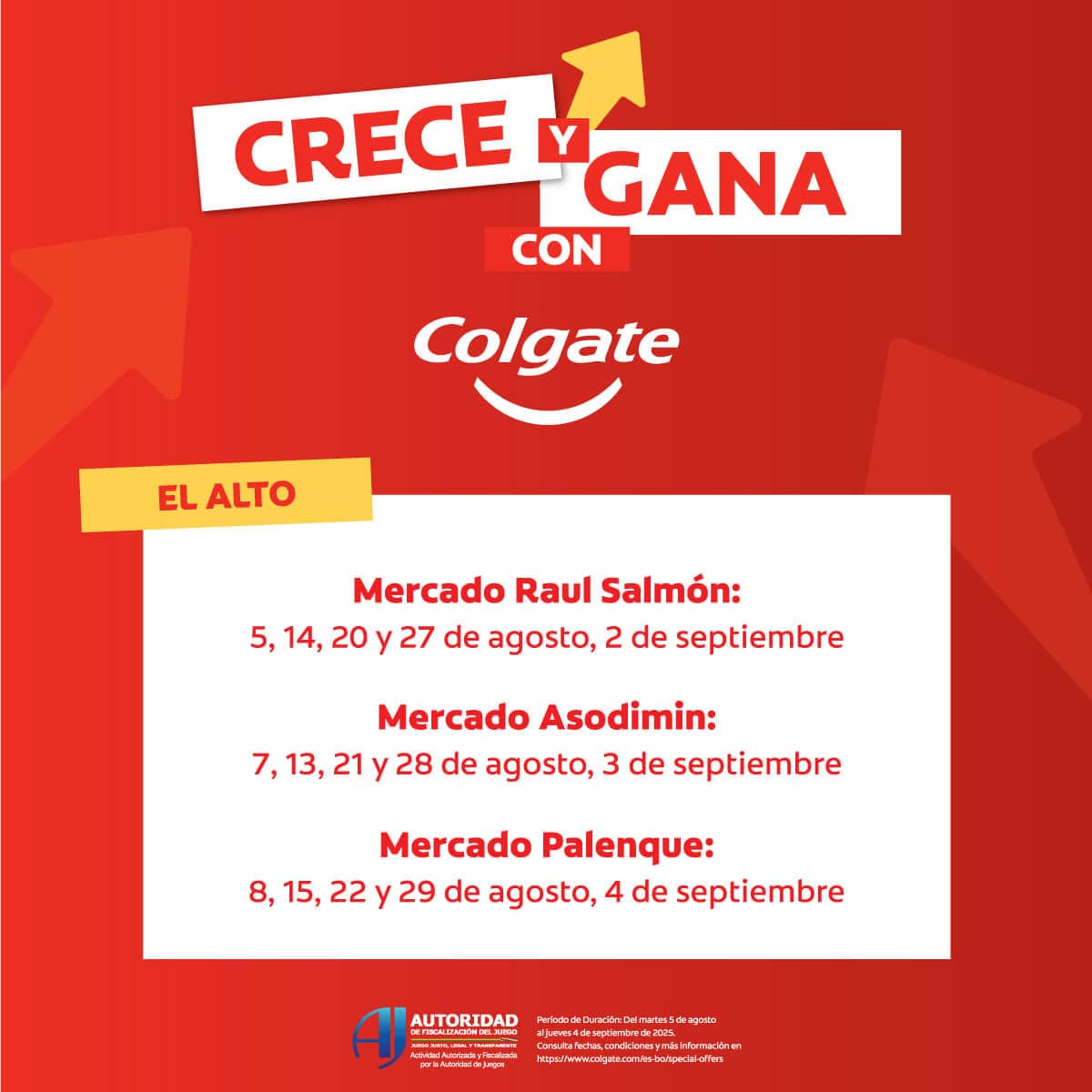 Imagen promocional Carnavaleando de Colgate mostrando la información en La Paz