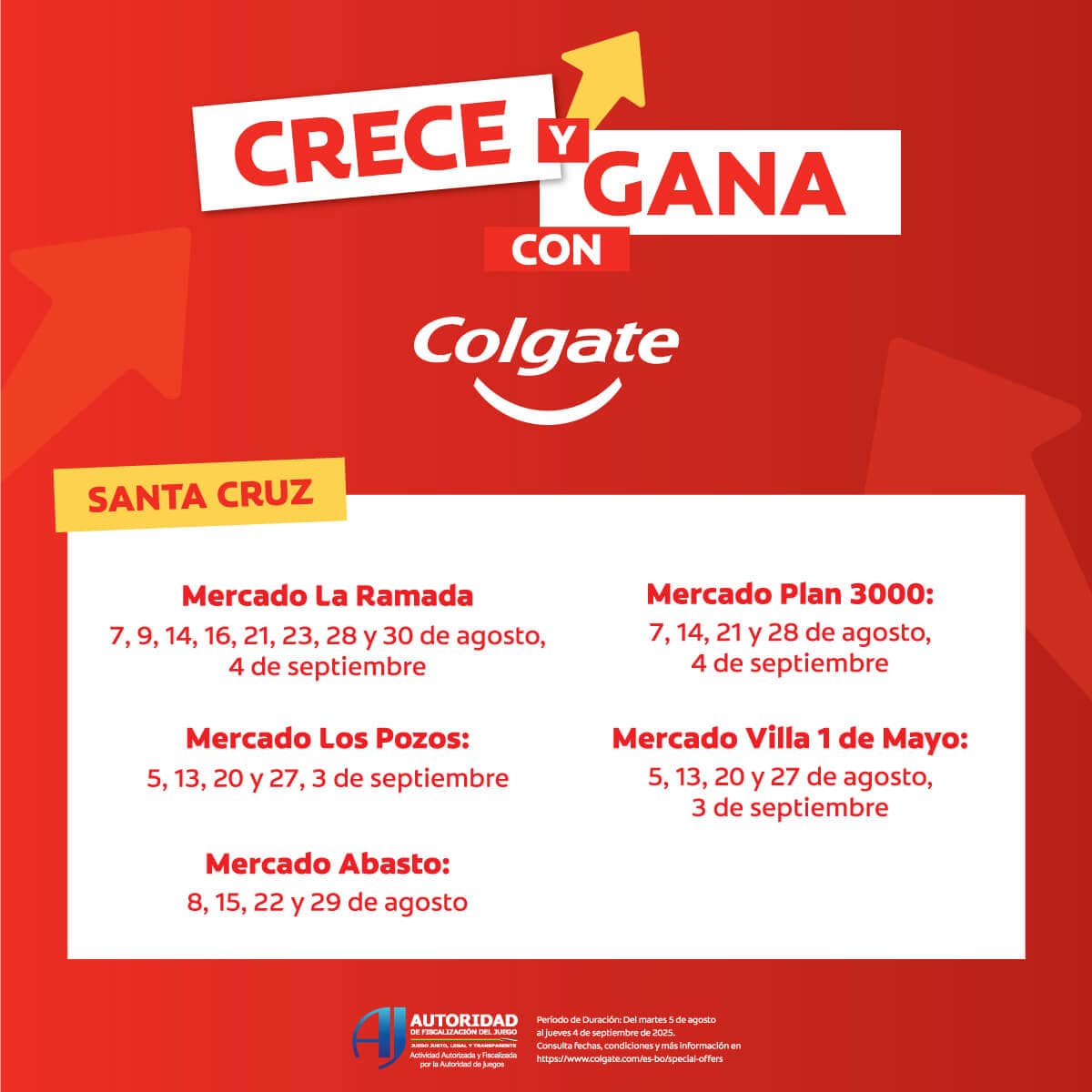 Imagen promocional Carnavaleando de Colgate mostrando la información en Cochabamba