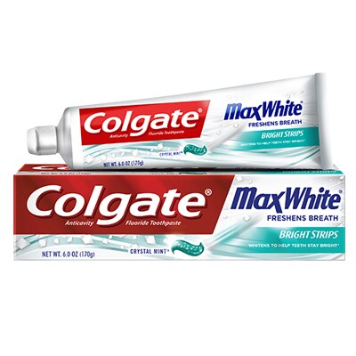 Colgate® Max White® With Mini-Bright Strips Crystal Mint