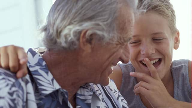 Grandpa talking to a grandson