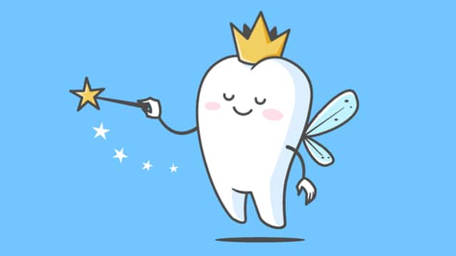 Tooth Fairy Illustration - tooth with magic wand