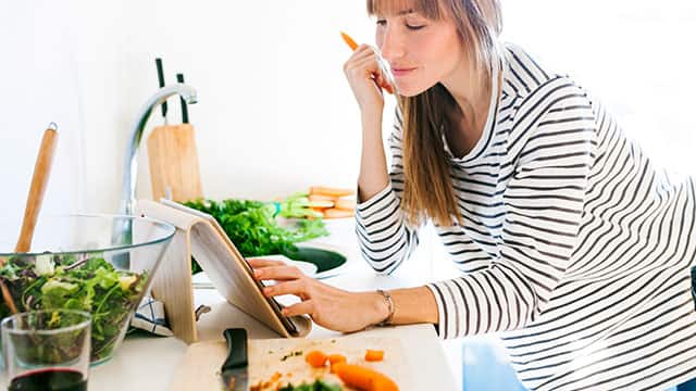 Woman preparing healthy food