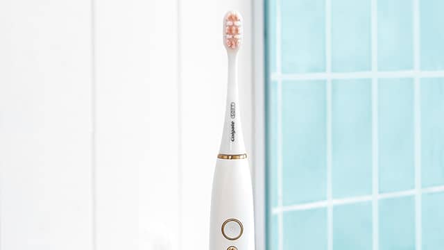 A close-up of Colgate Electric Toothbrush head