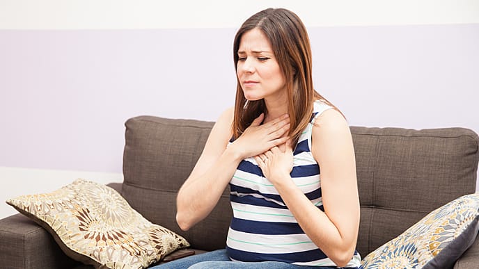 woman with acid reflux