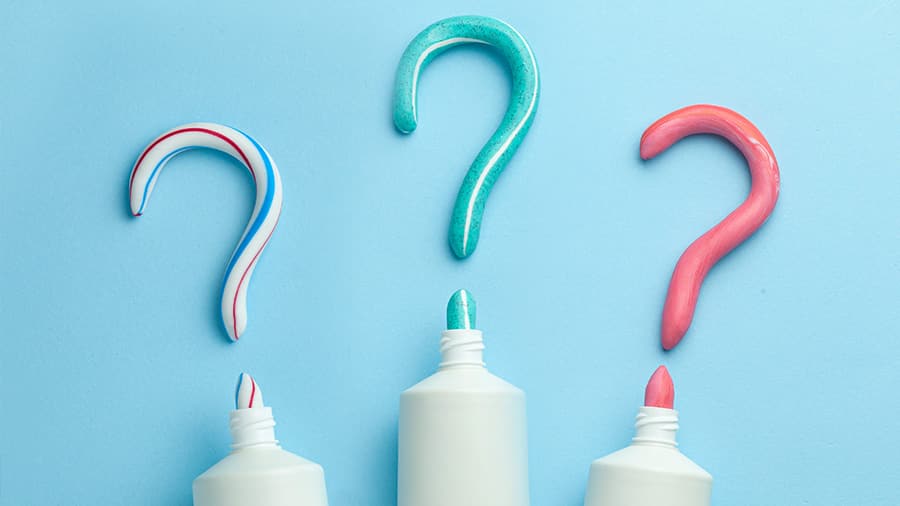 question mark toothpaste shape