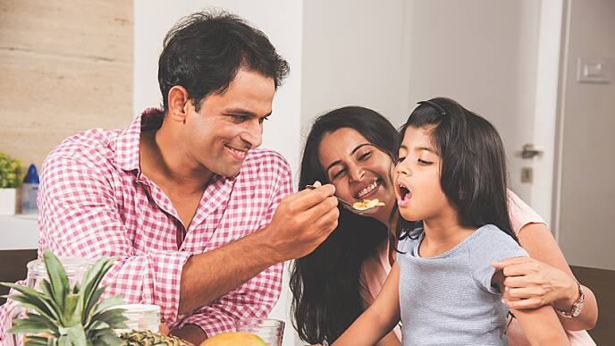 family eating dinner