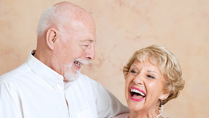 senior couple smiling