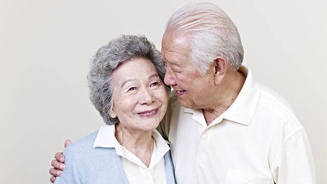 An old couple embraced An old couple embraced