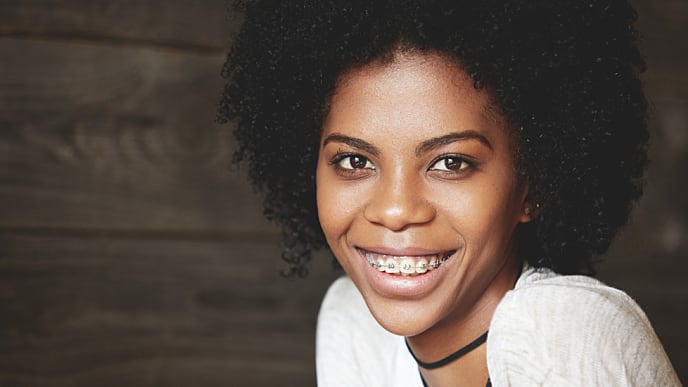 Woman with braces