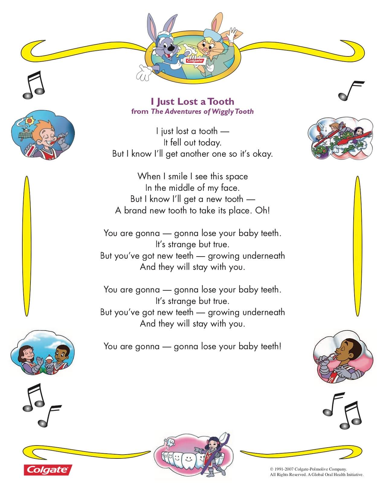 I Just Lost A Tooth Lyric