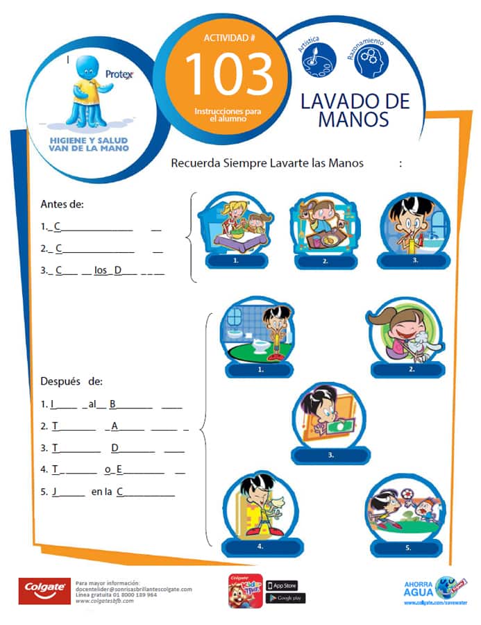 Actividad 103: Lavado de manos - Niños