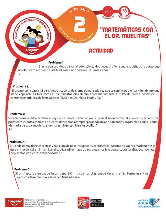 Actividad 2: Matemáticas con el Dr. Muelitas - Niños