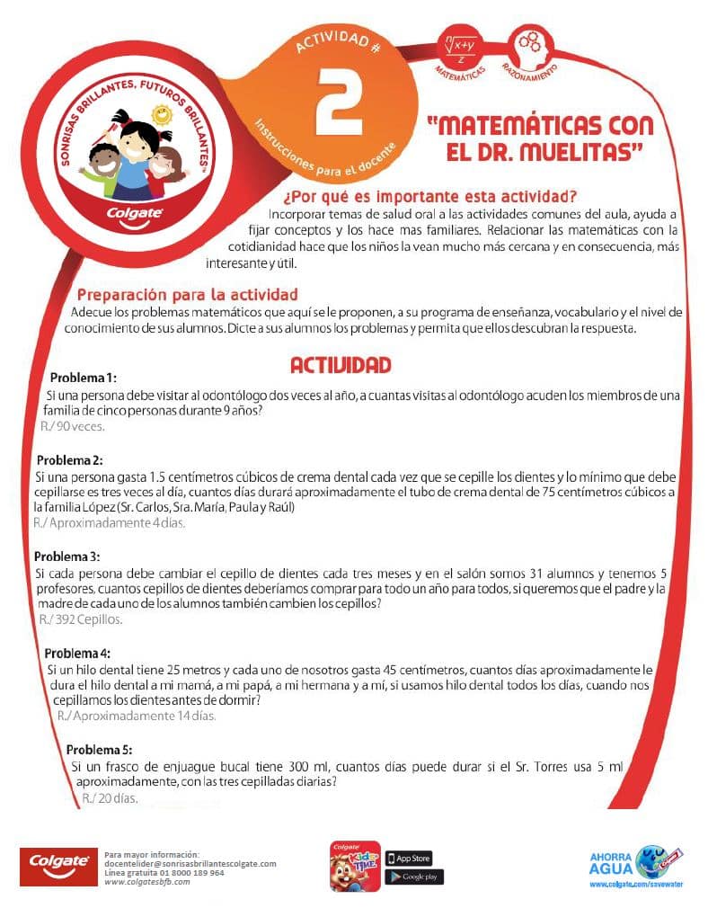 Actividad 2: Matemáticas con el Dr. Muelitas - Docente