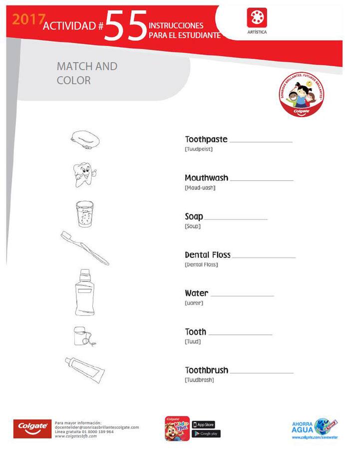 Actividad 55: Match and Color - Estudiante
