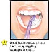 how to brush inside of teeth - colgate in