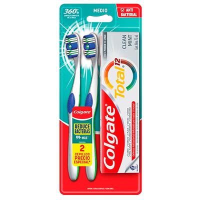Cepillo Dental Colgate<sup>®</sup> 360º Original + Crema Total 12 Clean Mint