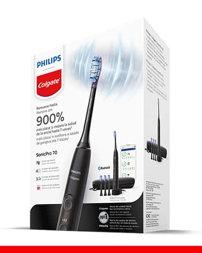 Philips Colgate SonicPro 70. Elimina hasta un 900% más placa y mejora la salud de las encías hasta 7 veces