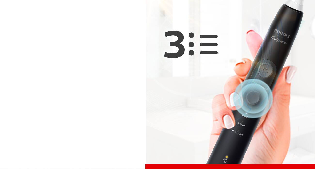 3 modos de cepillado. Cuenta con 3 modos de cepillado para una limpieza dental personalizada: limpieza, blanqueamiento y cuidado de las encías