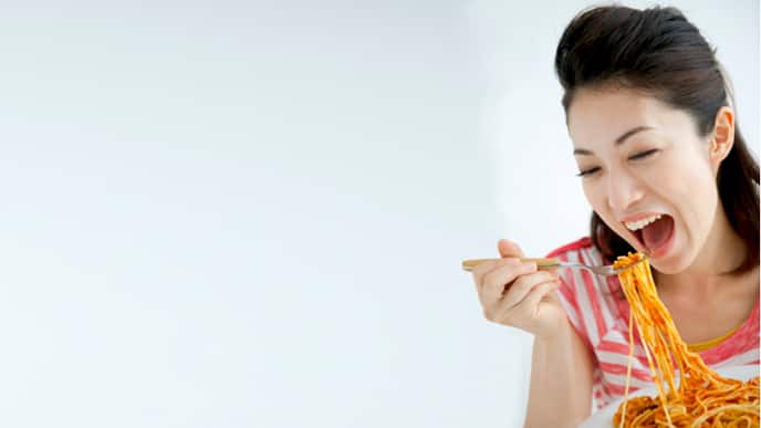 a woman having lunch