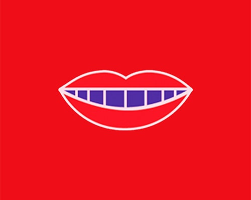 Smiling lips with purple teeth, which has been applied with the Optic White Purple Serum