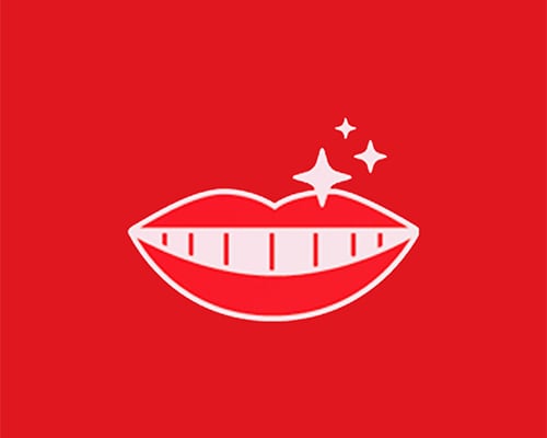 Smiling lips with dazzling teeth