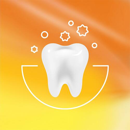 Icon of a healthy tooth protected against cavity-causing bacteria