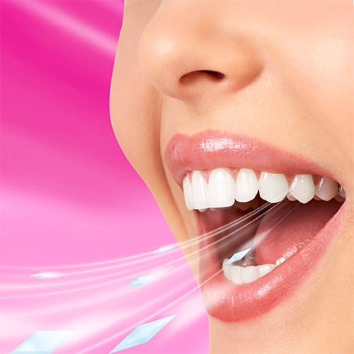 Woman exhaling fresh breath