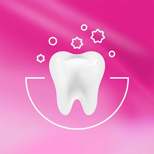 Icon of a healthy tooth protected against cavity-causing bacteria