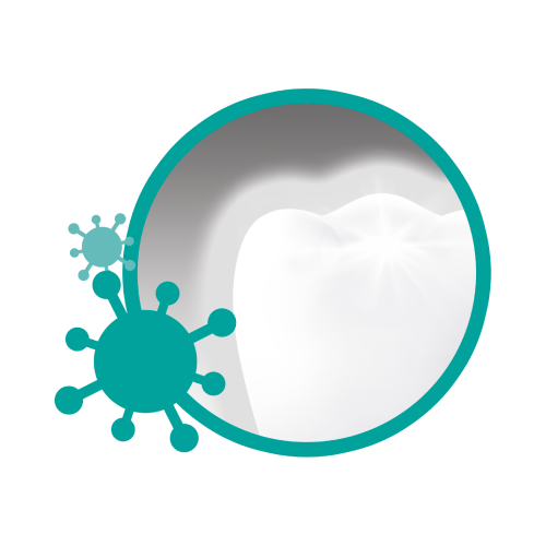 Redução antibacteriana superior nos dentes, língua, bochechas e gengivas