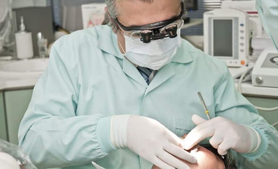 Dentist with patient