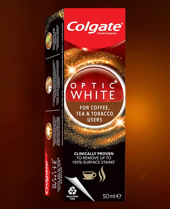 Colgate® Optik Beyaz Kahve, Çay ve Tütün kullananlar için 