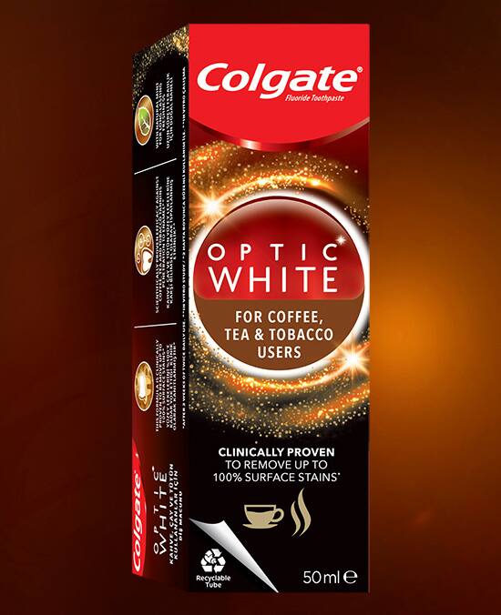 Colgate® Optik Beyaz Kahve, Çay ve Tütün kullananlar için Colgate® Optik Beyaz Kahve, Çay ve Tütün kullananlar için