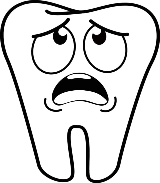 Üzgün bir yüz ifadesi sergileyen bir çizgi film dişi